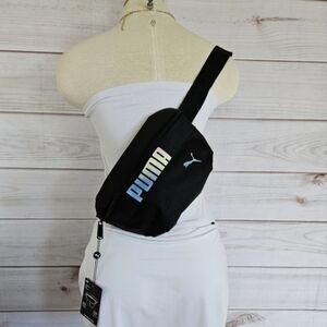 Puma Rhythm Hip Sack Belt Bag in Black & Ombre Blue NWT